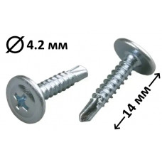 Саморіз з пресшайбою по метал узі свердлом 4,2x14 мм оцинкована сталь, 1000 шт