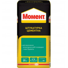 Штукатурка цементна (до 20 мм) Момент 25кг