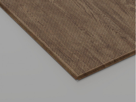 Перфорована металева касета (Темне дерево), кромка — Tegular, 600x600 мм