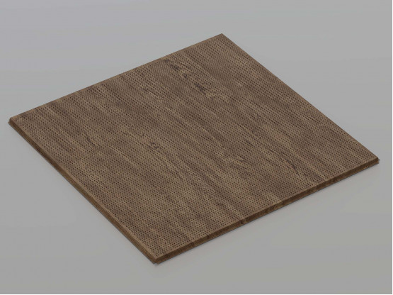 Перфорована металева касета (Темне дерево), кромка — Tegular, 600x600 мм