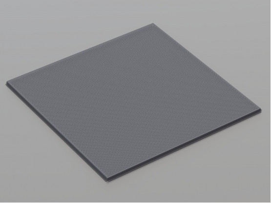 Перфорована металева касета (RAL 7024), кромка — Tegular, 600x600 мм