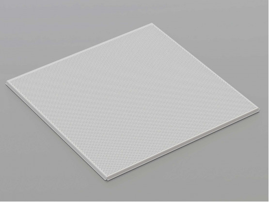 Перфорована металева касета (RAL 9003), кромка — Tegular, 600x600 мм