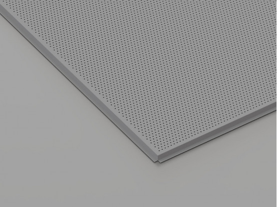 Перфорована металева касета (RAL 9006), кромка — Tegular, 600x600 мм