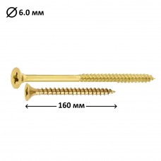 Шуруп універсальний PZ4 гострий 6,0x160 мм, 100 шт